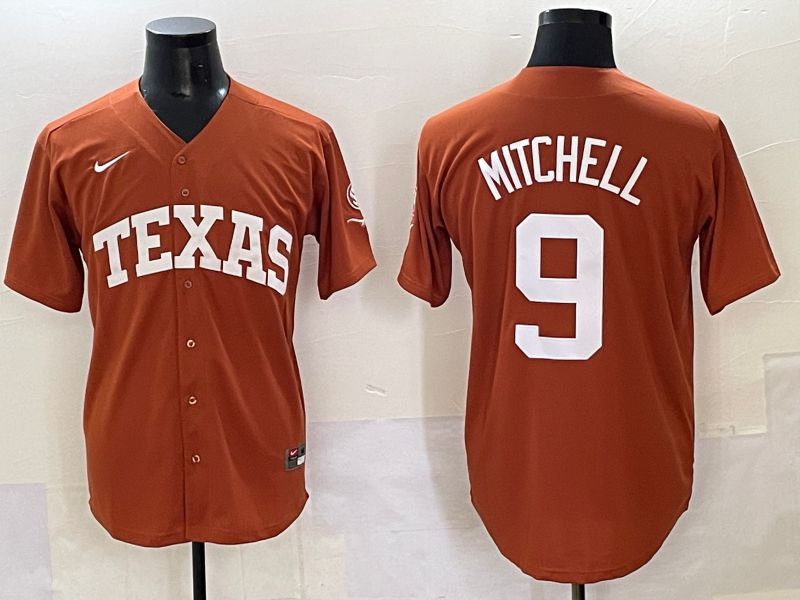 Men 2025 Texas Longhorns #9 Mitchell Brown Joint Name Nike NCAA Jersey style 1->ncaa teams->NCAA Jersey